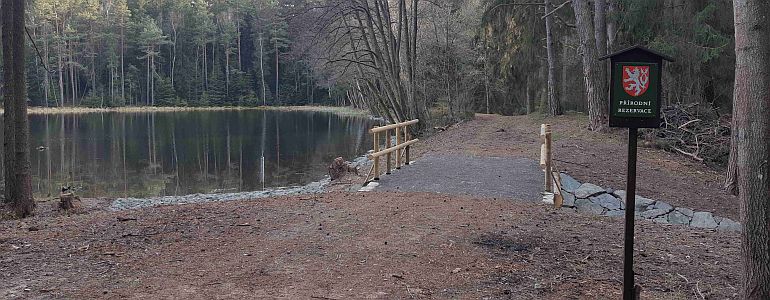 Horní rybník u Podbořánek po rekonstrukci v roce 2022.
